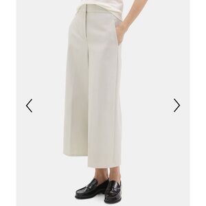 NWOT Theory Cropped Wide Leg Pant in Neoteric Twill Crop Size 12 Cream White